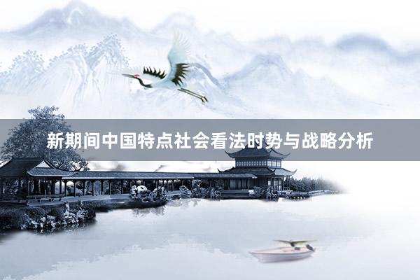 新期间中国特点社会看法时势与战略分析